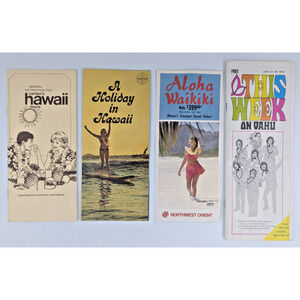 Vintage Hawaii Travel Vacation Entertainment Brochure Booklet Assorted Lot Of 4